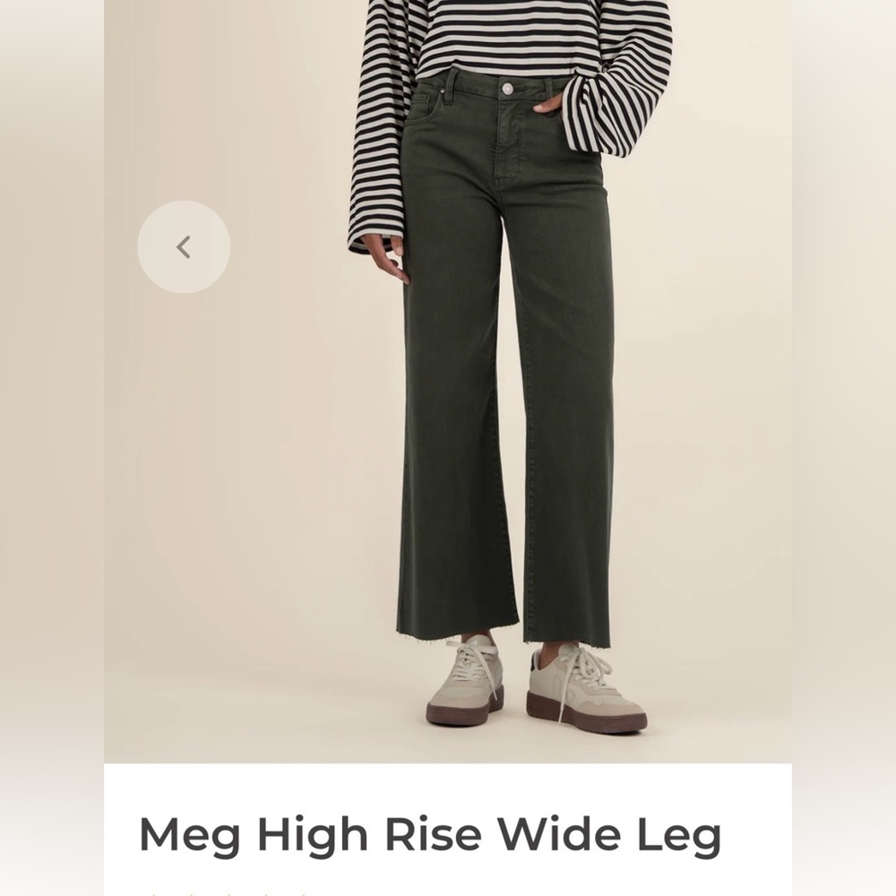 High Rise Wide Leg Jeans - Green